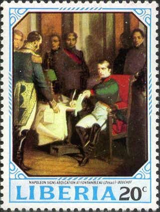 Наполеон подписывает отречение в Фонтенбло