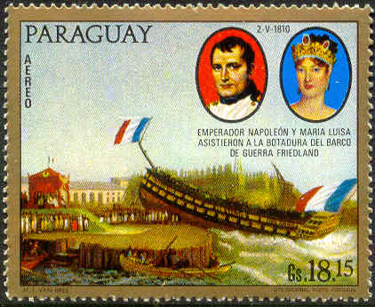 Наполеон и Мария-Луиза наблюдают спуск судна