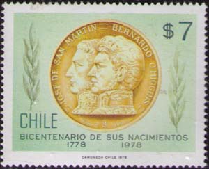 Медальон с профилями О’Хиггинса и Сан-Мартина