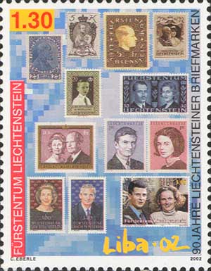 Марка с изображением принца Лихтенштейна