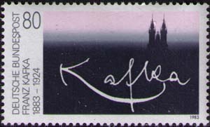 Подпись Кафки и церковь перед Тыном