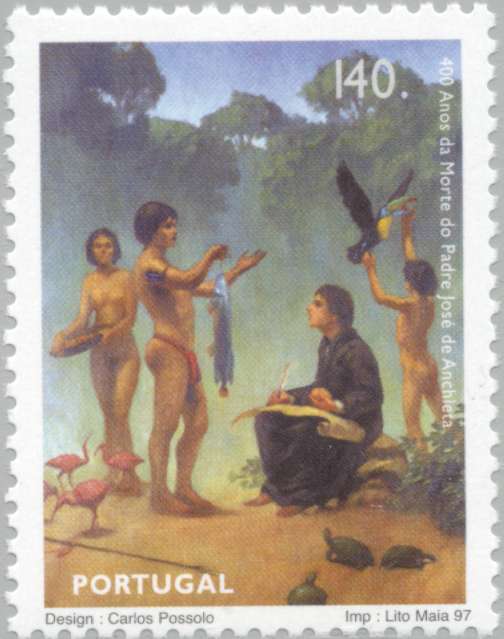 Жозе ди Аншиета с индейскими детьми